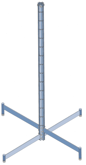 Steel frame of rolled sections.